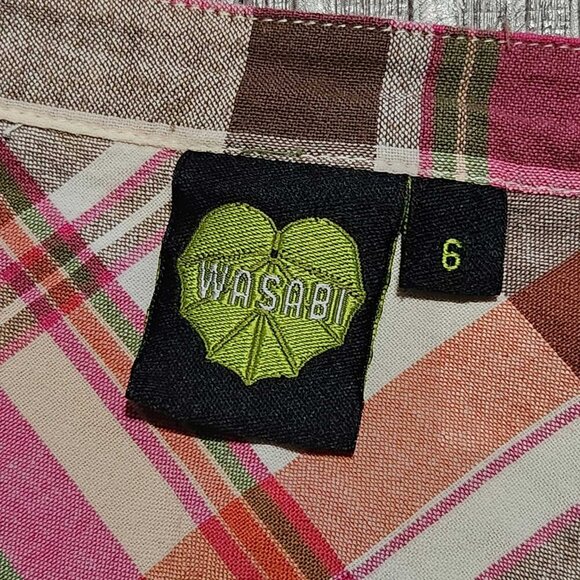 Vintage cute Y2K pink and brown plaid sweetheart midi dress with ruffles - Picture 9 of 14